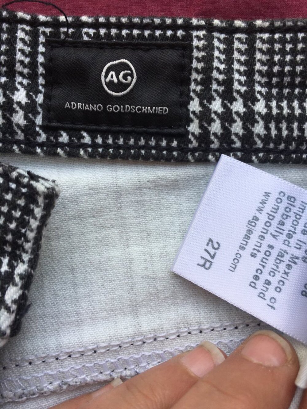 Ag Adriano Goldschmied size 27 the etta boundless hounds tooth plaid - Picture 2 of 5
